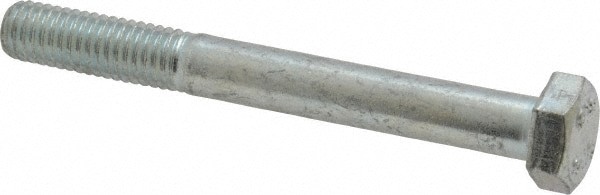 Hex Head Cap Screw: M8x1.25, 70.00 mm Length Under Head, Grade 8.8 Steel, Zinc Finish