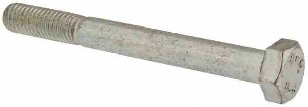 Hex Head Cap Screw: M8x1.25, 75.00 mm Length Under Head, Grade 8.8 Steel, Zinc Finish