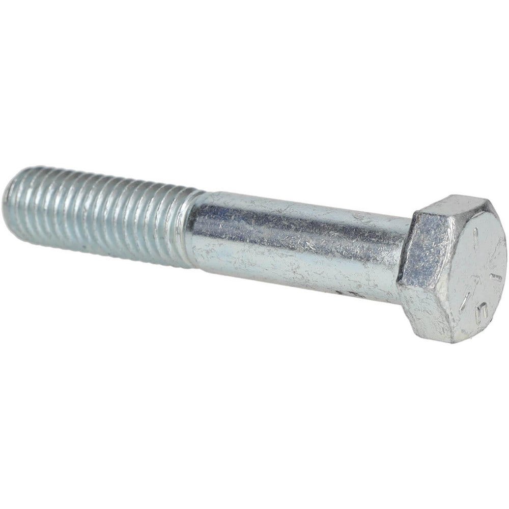 Hex Head Cap Screw: M10x1.5, 16.00 mm Length Under Head, Grade 8.8 Steel, Zinc Finish