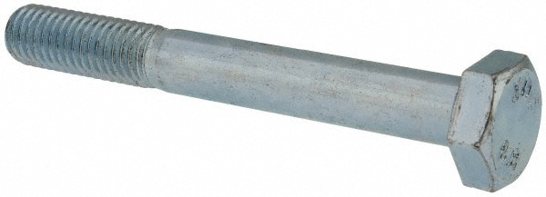 Hex Head Cap Screw: M10x1.5, 80.00 mm Length Under Head, Grade 8.8 Steel, Zinc Finish