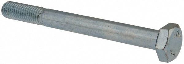 Hex Head Cap Screw: M10x1.5, 100.00 mm Length Under Head, Grade 8.8 Steel, Zinc Finish