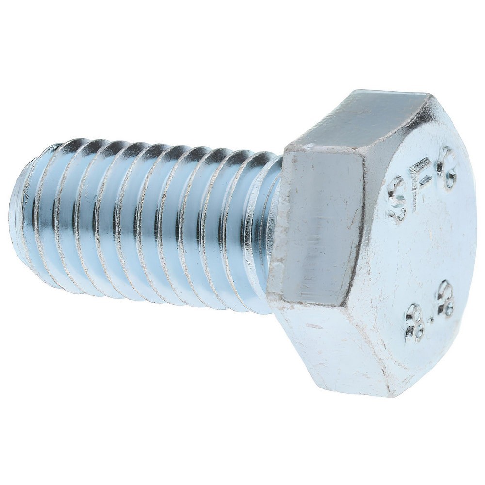 Hex Head Cap Screw: M12x1.75, 25.00 mm Length Under Head, Grade 8.8 Steel, Zinc Finish