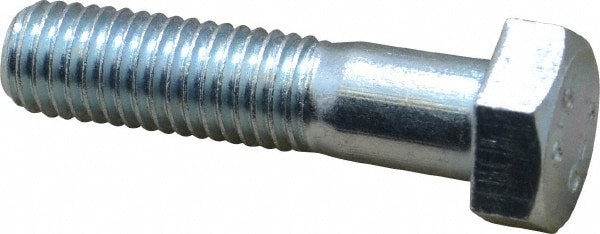 Hex Head Cap Screw: M12x1.75, 50.00 mm Length Under Head, Grade 8.8 Steel, Zinc Finish