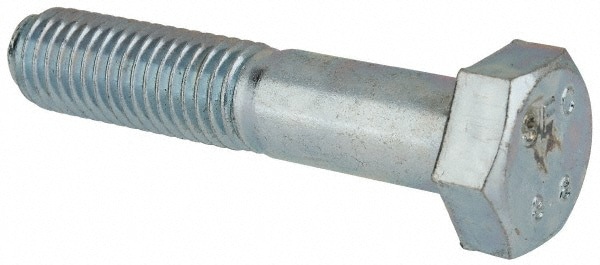 Hex Head Cap Screw: M12x1.75, 60.00 mm Length Under Head, Grade 8.8 Steel, Zinc Finish