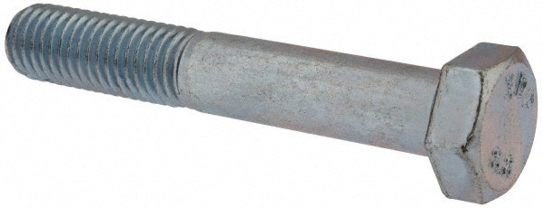 Hex Head Cap Screw: M12x1.75, 75.00 mm Length Under Head, Grade 8.8 Steel, Zinc Finish