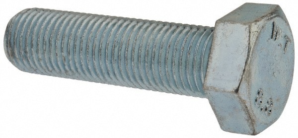 Hex Head Cap Screw: M14x1.5, 50.00 mm Length Under Head, Grade 8.8 Steel, Zinc Finish