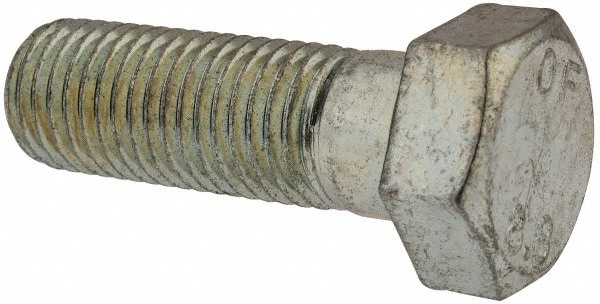 Hex Head Cap Screw: M20x2.5, 60.00 mm Length Under Head, Grade 8.8 Steel, Zinc Finish