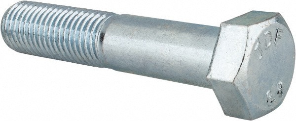Hex Head Cap Screw: M20x2.5, 100.00 mm Length Under Head, Grade 8.8 Steel, Zinc Finish