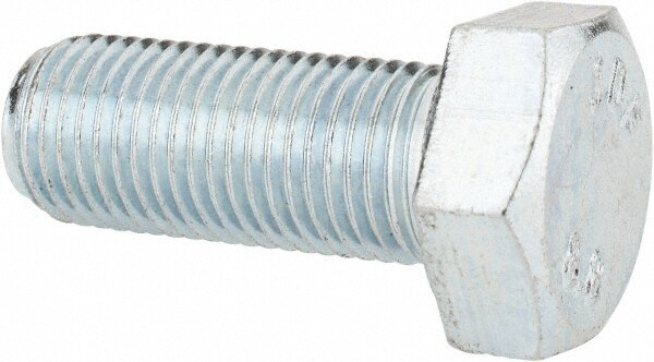 Hex Head Cap Screw: M14x1.5, 35.00 mm Length Under Head, Grade 8.8 Steel, Zinc Finish