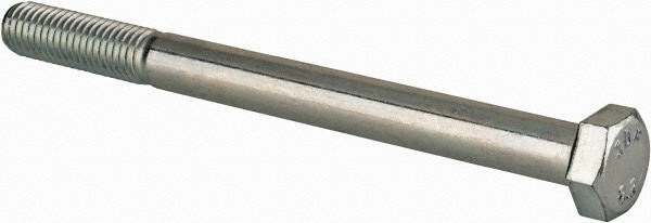 Hex Head Cap Screw: M12 x 1.75 x 140 mm, Grade 8.8 Steel, Zinc-Plated