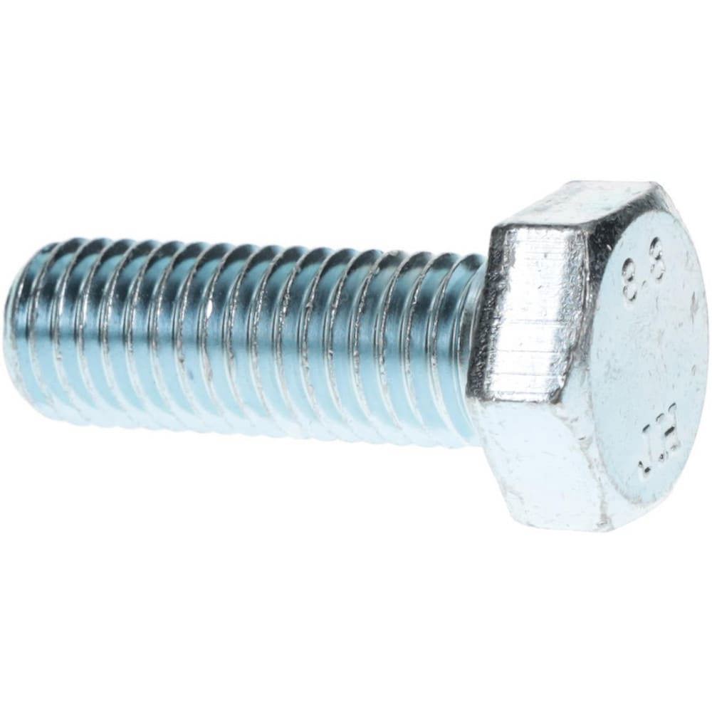 Hex Head Cap Screw: M14x2, 40.00 mm Length Under Head, Grade 8.8 Steel, Zinc Finish