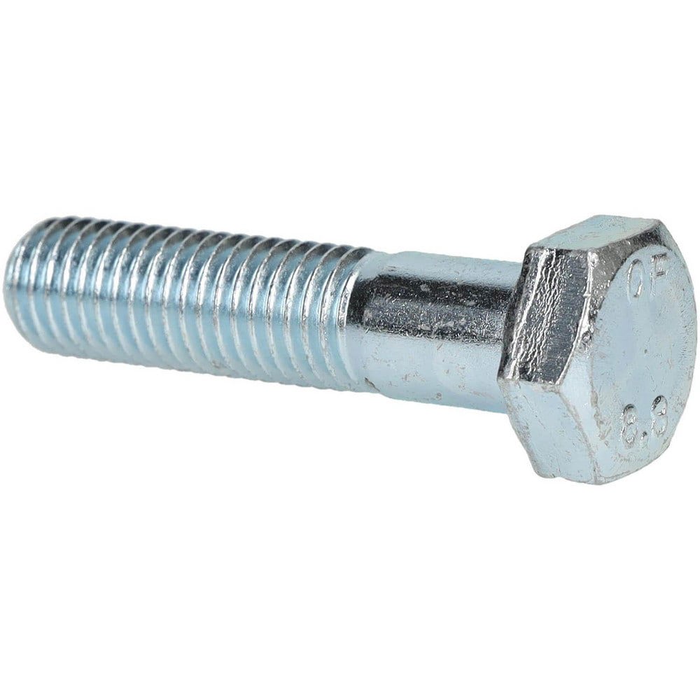 Hex Head Cap Screw: M14x2, 60.00 mm Length Under Head, Grade 8.8 Steel, Zinc Finish