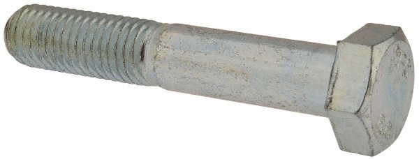 Hex Head Cap Screw: M14x2, 80.00 mm Length Under Head, Grade 8.8 Steel, Zinc Finish