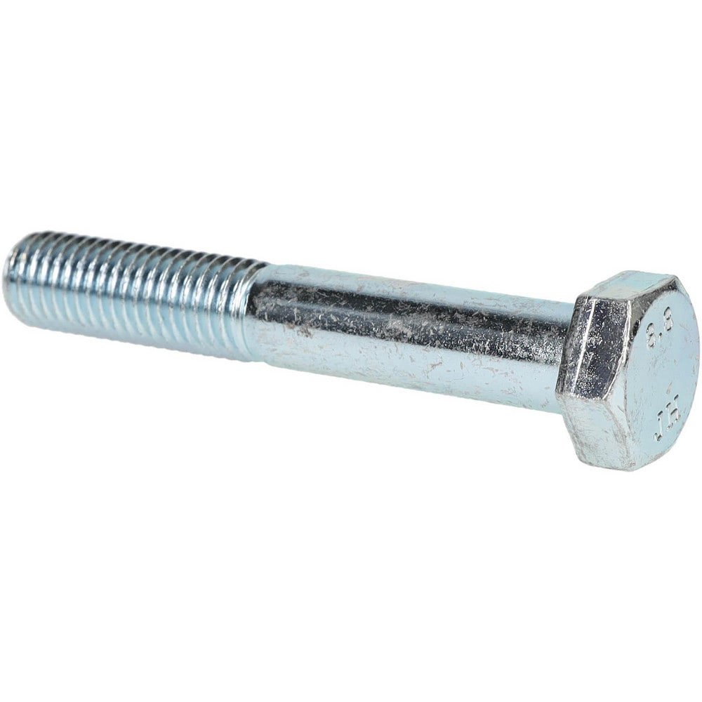 Hex Head Cap Screw: M14x2, 90.00 mm Length Under Head, Grade 8.8 Steel, Zinc Finish