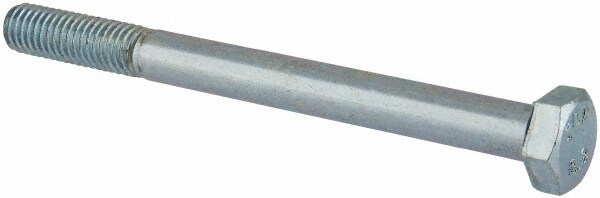 Hex Head Cap Screw: M8x1.25, 90.00 mm Length Under Head, Grade 8.8 Steel, Zinc Finish