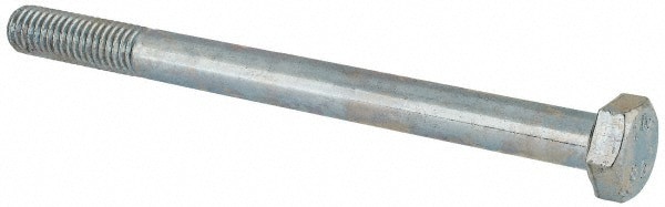 Hex Head Cap Screw: M8x1.25, 100.00 mm Length Under Head, Grade 8.8 Steel, Zinc Finish