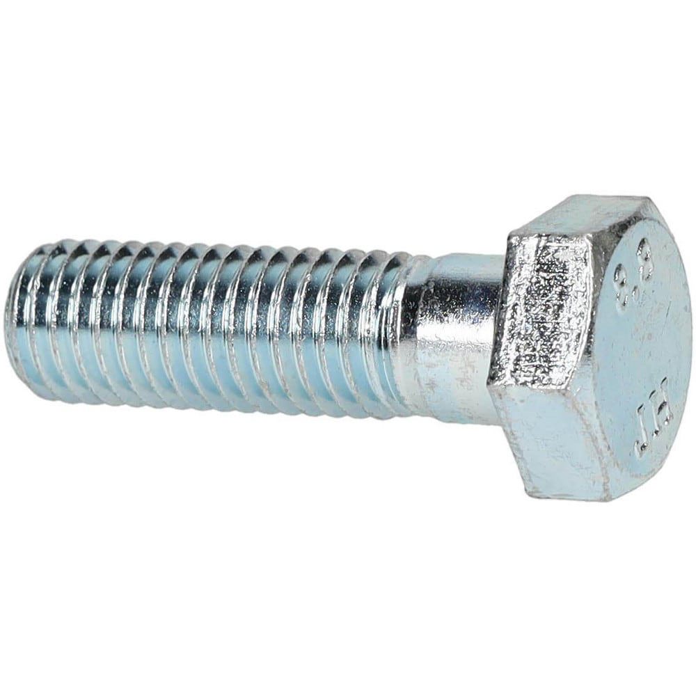 Hex Head Cap Screw: M12x1.75, 40.00 mm Length Under Head, Grade 8.8 Steel, Zinc Finish