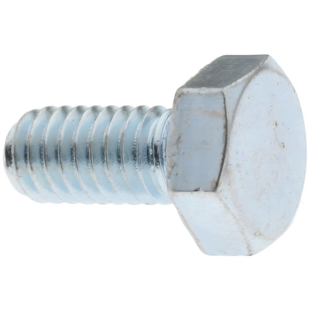 Hex Head Cap Screw: M4x0.7, 8.00 mm Length Under Head, Grade 8.8 Steel, Zinc Finish