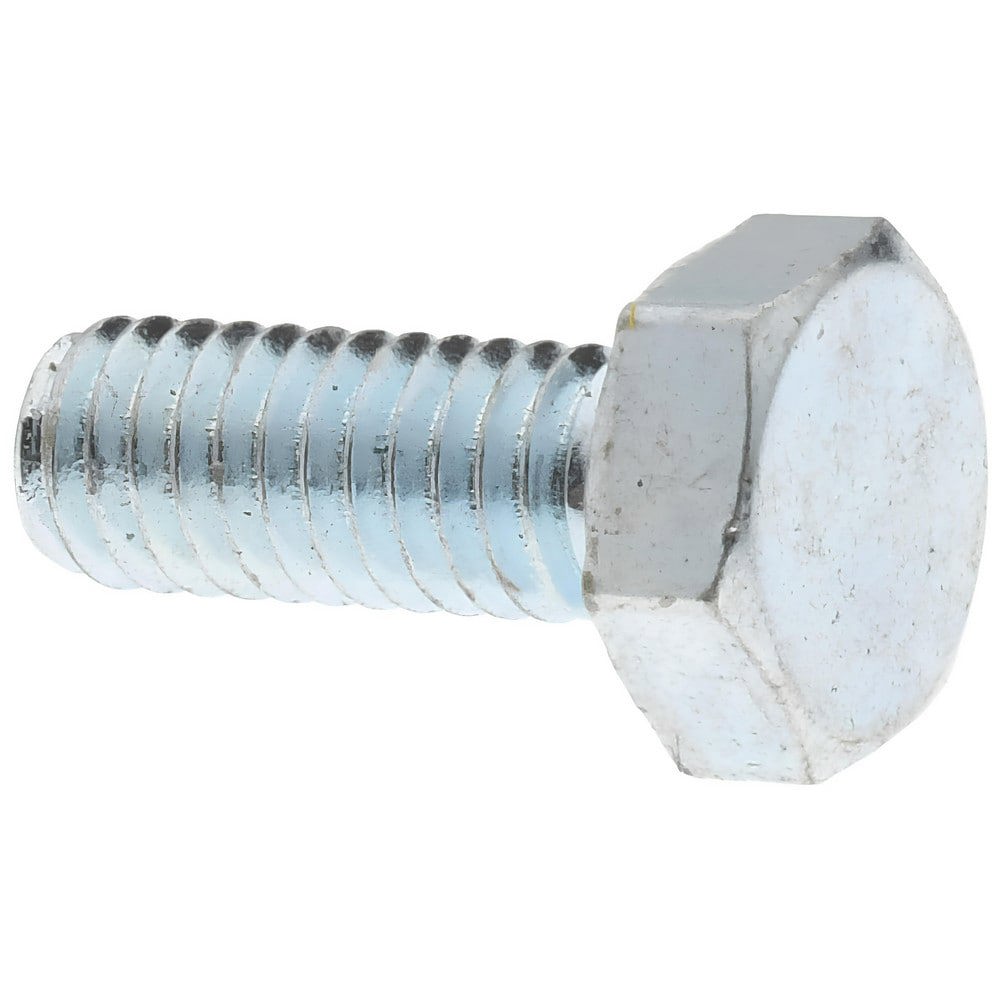 Hex Head Cap Screw: M4x0.7, 10.00 mm Length Under Head, Grade 8.8 Steel, Zinc Finish