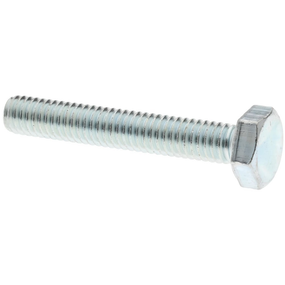 Hex Head Cap Screw: M4x0.7, 25.00 mm Length Under Head, Grade 8.8 Steel, Zinc Finish