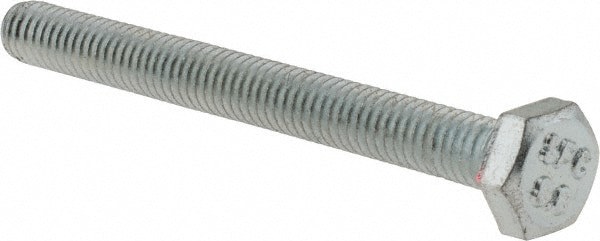 Hex Head Cap Screw: M4x0.7, 40.00 mm Length Under Head, Grade 8.8 Steel, Zinc Finish