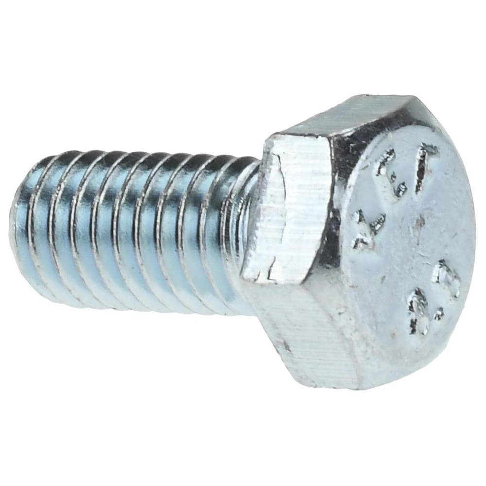 Hex Head Cap Screw: M5x0.8, 10.00 mm Length Under Head, Grade 8.8 Steel, Zinc Finish