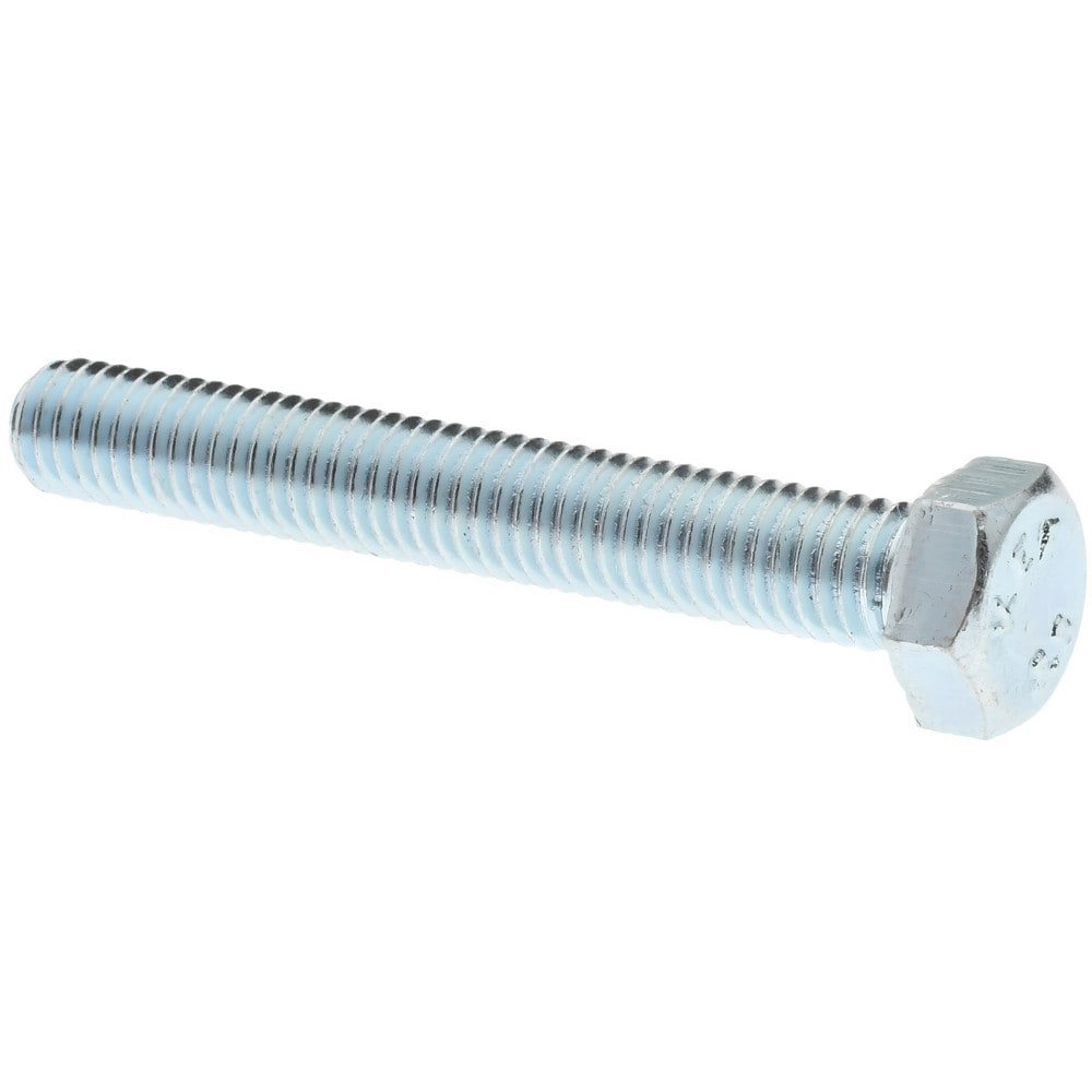 Hex Head Cap Screw: M5x0.8, 35.00 mm Length Under Head, Grade 8.8 Steel, Zinc Finish