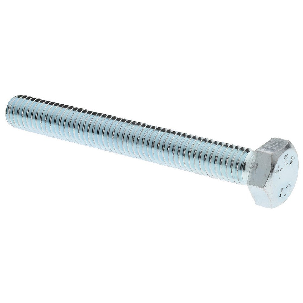 Hex Head Cap Screw: M5x0.8, 40.00 mm Length Under Head, Grade 8.8 Steel, Zinc Finish