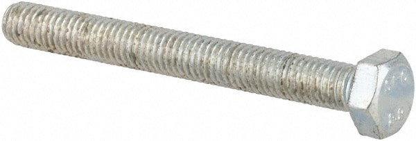 Hex Head Cap Screw: M5x0.8, 45.00 mm Length Under Head, Grade 8.8 Steel, Zinc Finish