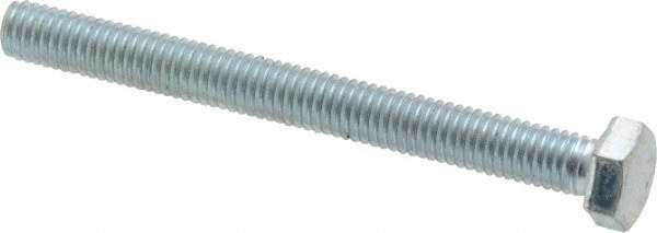 Hex Head Cap Screw: M5x0.8, 50.00 mm Length Under Head, Grade 8.8 Steel, Zinc Finish