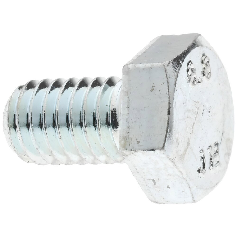 Hex Head Cap Screw: M6x1, 10.00 mm Length Under Head, Grade 8.8 Steel, Zinc Finish