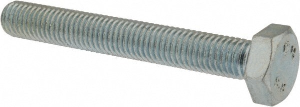 Hex Head Cap Screw: M10x1.5, 75.00 mm Length Under Head, Grade 8.8 Steel, Zinc Finish