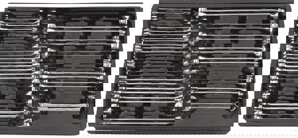 Combination Wrench Set: 24 Pc, 10 mm 11 mm 12 mm 13 mm 14 mm 15 mm 16 mm 17 mm 18 mm 19 mm 20 mm 21 mm 22 mm mm 8 mm & 9 mm Wrench, Inch & Metric