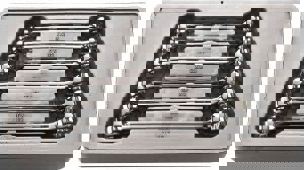 Flare Nut Wrench Set: 6 Pc, 10 x 12 mm 13 x 14 mm 15 x 17 mm 16 x 18 mm 19 x 21 mm & 9 x 11 mm Wrench, Metric