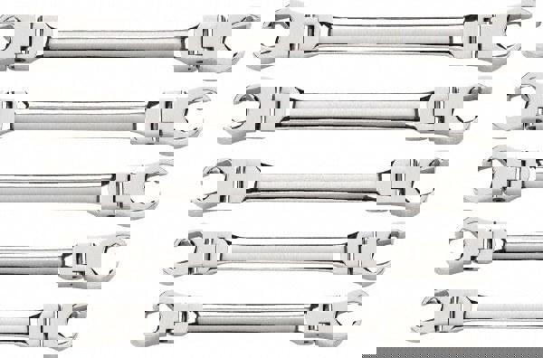 Flare Nut Wrench Set: 5 Pc, 1/2 x 9/16