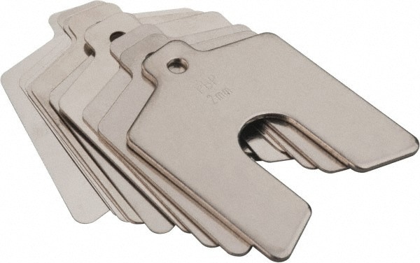 100 Piece, 0.025 to 2.000 mm Thickness, Stainless Slotted Shim Assortment