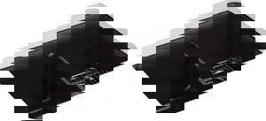 33-1/2 x 18-5/16 in. No Hole Composite Double Bowl Undermount Kitchen Sink in Matte Black