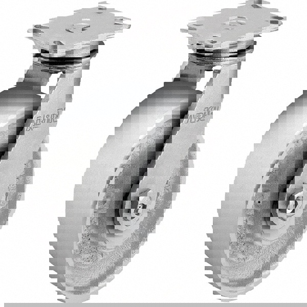 Rigid Top Plate Caster: Cast Iron, 8