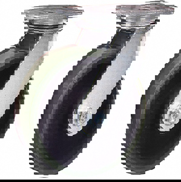 Swivel Top Plate Caster: Cast Iron, 8