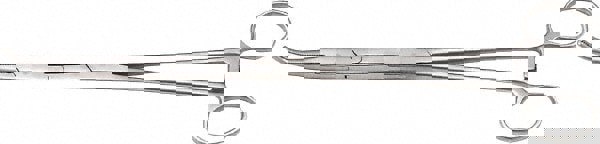 Hemostat Tweezer: All Purpose, Stainless Steel, Bent Tip, 9.73