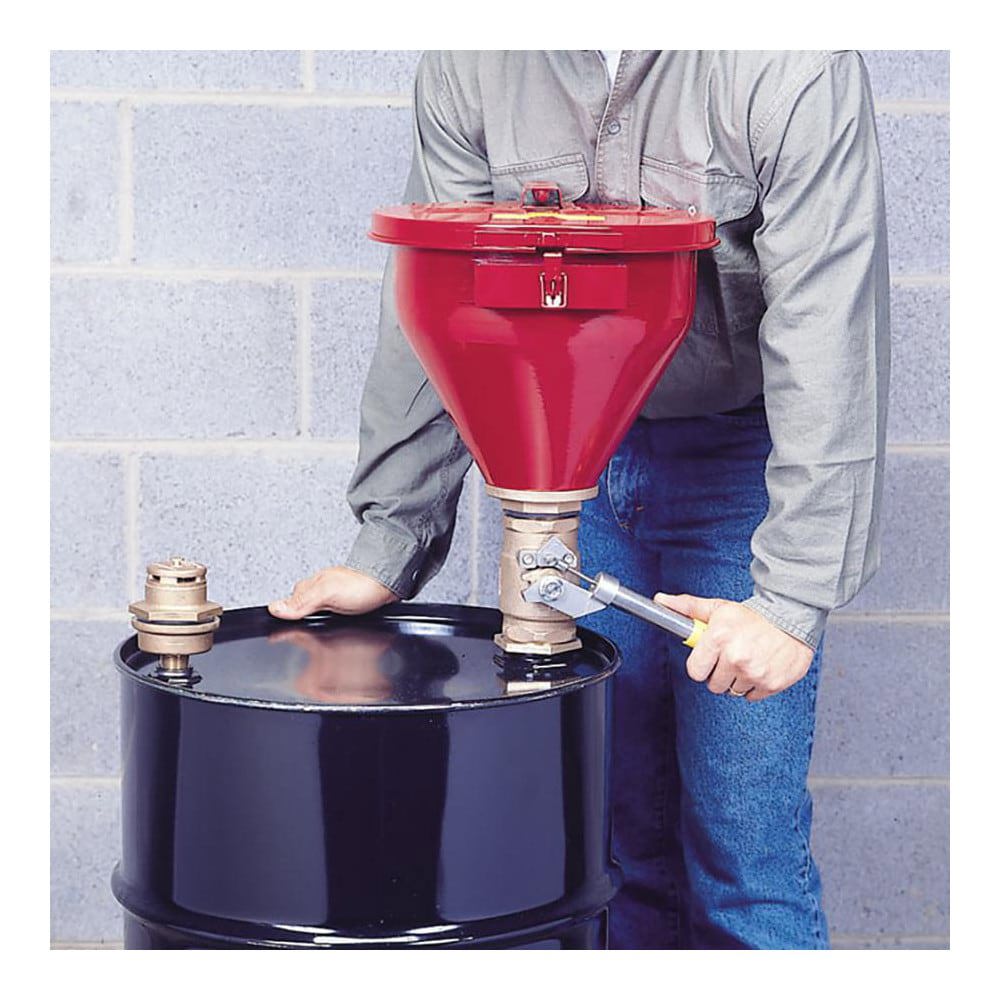 Drum Funnels & Funnel Covers; Type: Drum Funnel; Compatible Drum/Pail Capacity (Gal.): 30.00; 55.00; Diameter (Decimal Inch): 10.7500; Diameter (Inch): 10-3/4; Height (Inch): 10; Height (Decimal Inch): 10.000000; Arrester/Tube Length (Inch): 6; Mouth Diam