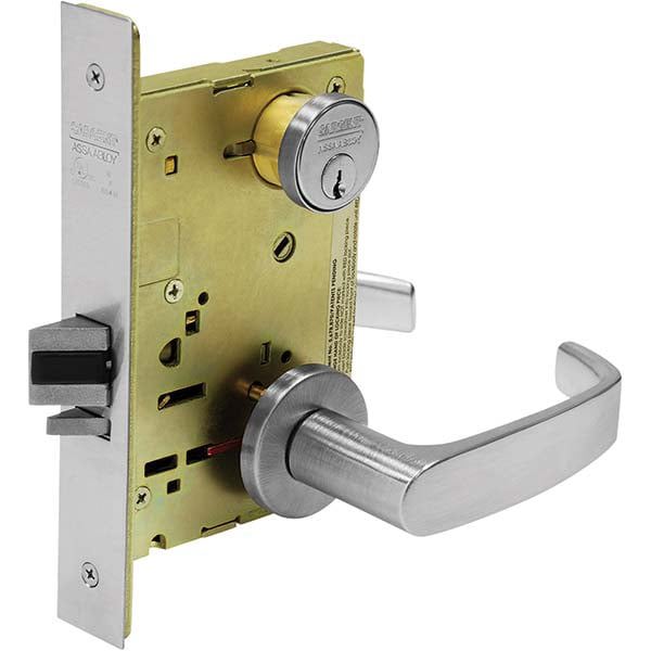 Lever Locksets; Type: Entrance; Door Thickness: 1-3/4; Key Type: Conventional; Back Set: 2-3/4; For Use With: Commercial Doors; Finish/Coating: Satin Chrome; Material: Steel; Material: Steel; Door Thickness: 1-3/4; Lockset Grade: Grade 1; Performance: Hea