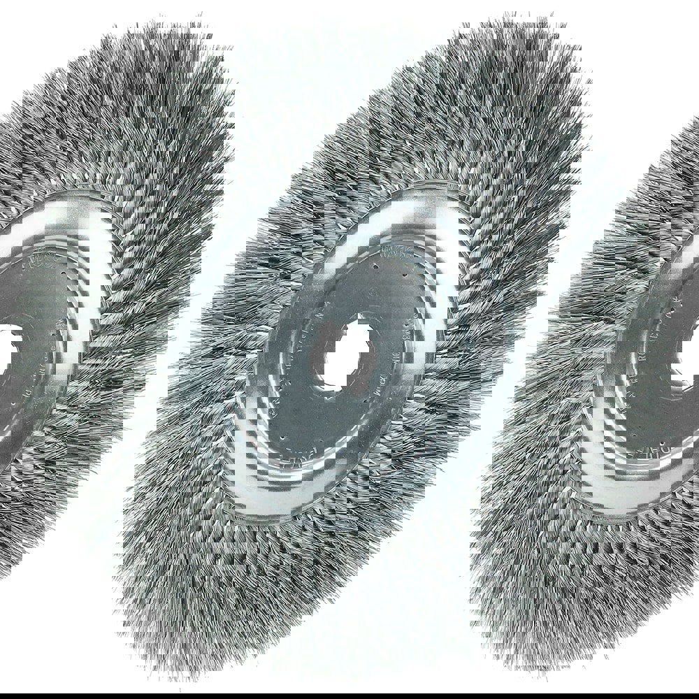 Wheel Brushes; Mount Type: Arbor Hole ; Wire Type: Knotted ; Outside Diameter (Inch): 12 ; Face Width (Inch): 3/4 ; Fill Material: Carbon Steel ; Arbor Hole Style: Round