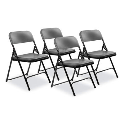 Folding Chairs; Pad Type: Flat; Molded Resin ; Material: Molded Resin ; Seat Color: Charcoal Slate ; UNSPSC Code: 56101542