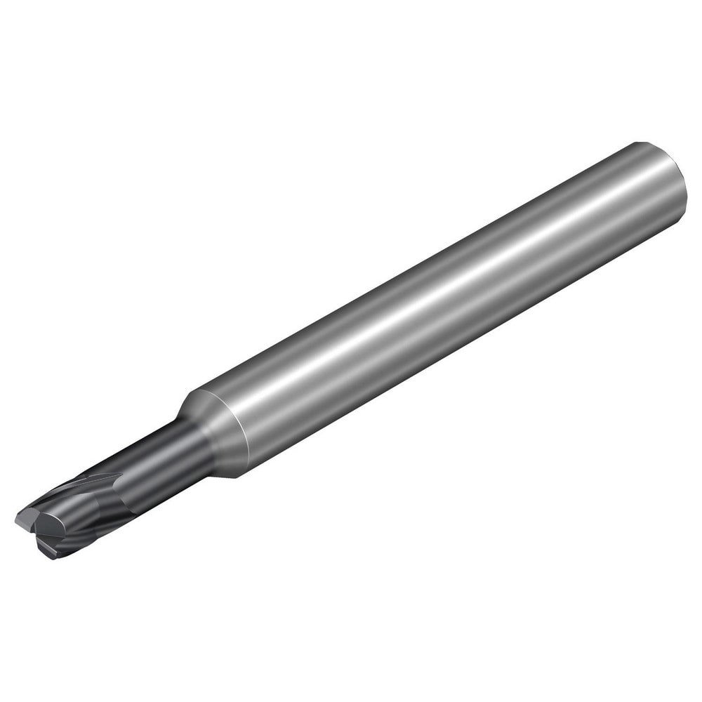 Corner Chamfer End Mill: 4 mm Dia, 4 mm LOC, 2 Flutes, 0.13 mm Chamfer Width, Solid Carbide