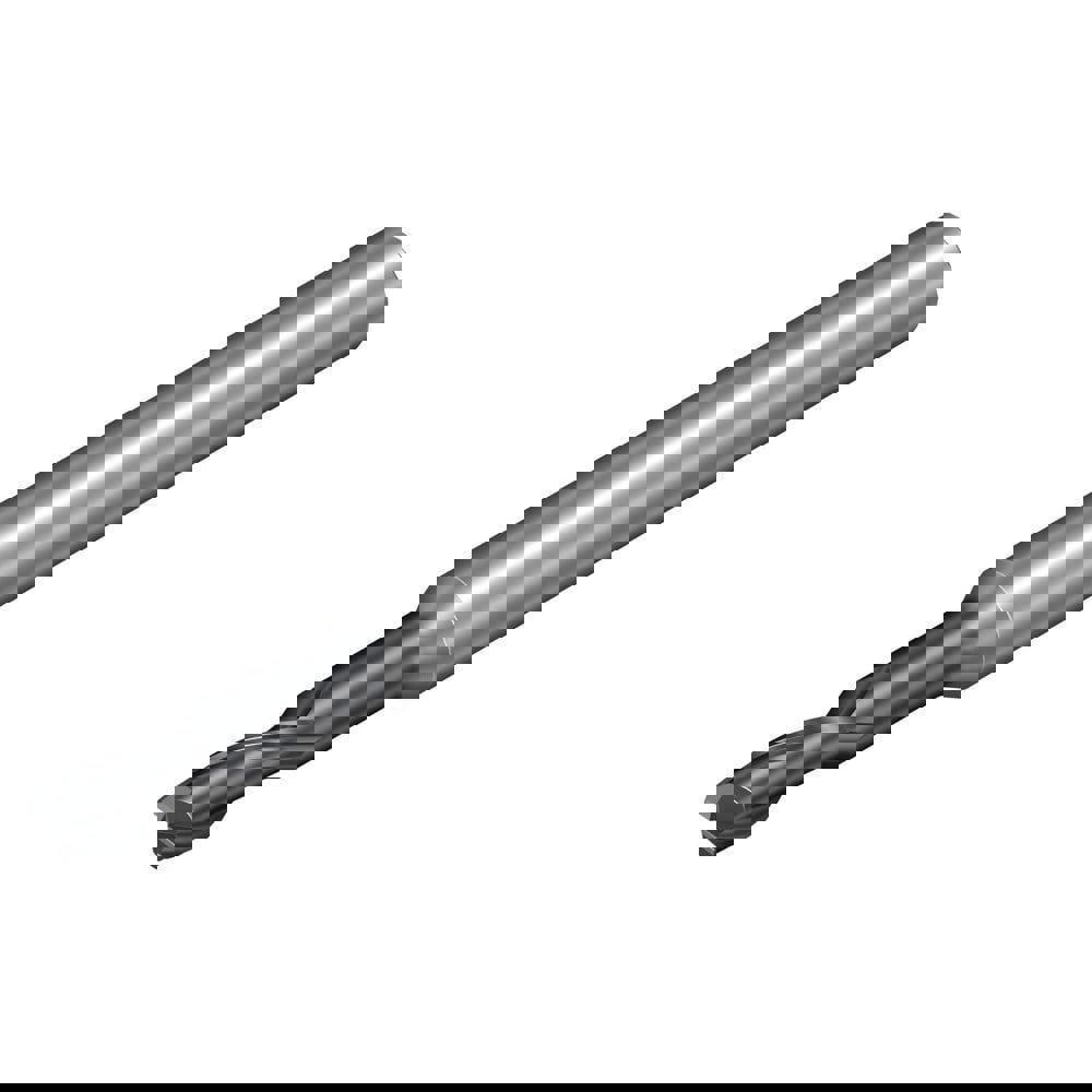 Corner Chamfer End Mill: 4 mm Dia, 8 mm LOC, 2 Flutes, 0.13 mm Chamfer Width, Solid Carbide