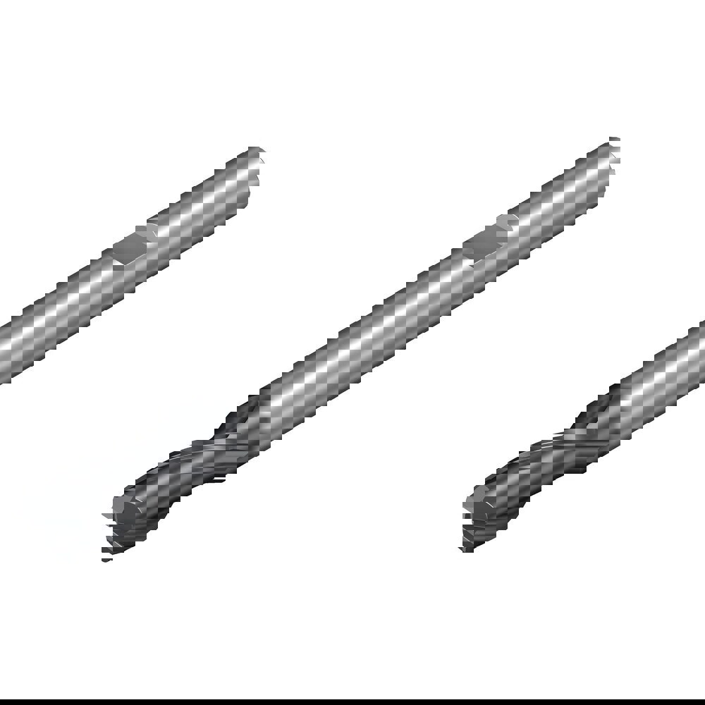 Corner Chamfer End Mill: 6 mm Dia, 12 mm LOC, 2 Flutes, 0.13 mm Chamfer Width, Solid Carbide