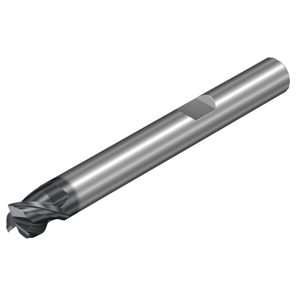Corner Chamfer End Mill: 8 mm Dia, 8 mm LOC, 3 Flutes, 0.2 mm Chamfer Width, Solid Carbide