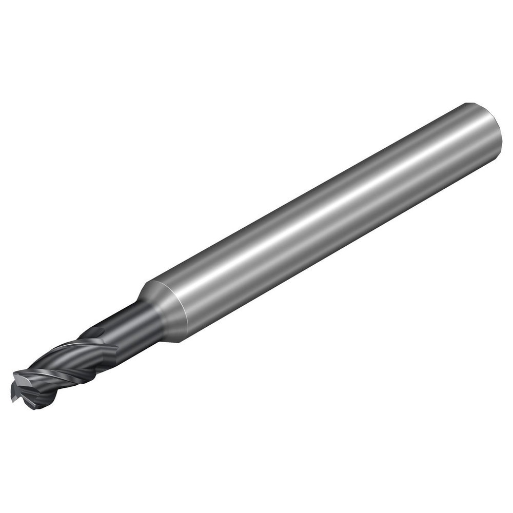 Corner Chamfer End Mill: 3.5 mm Dia, 7 mm LOC, 3 Flutes, 0.08 mm Chamfer Width, Solid Carbide