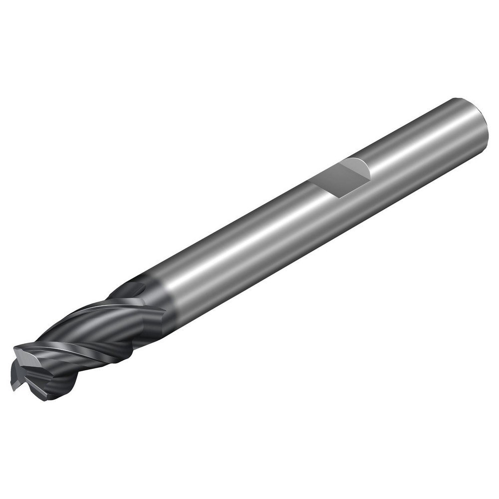 Corner Chamfer End Mill: 6 mm Dia, 12 mm LOC, 3 Flutes, 0.13 mm Chamfer Width, Solid Carbide
